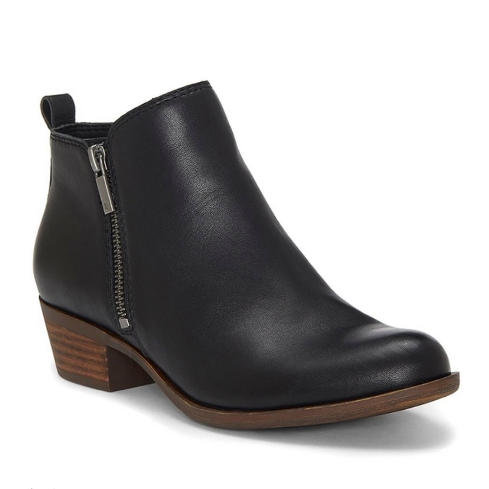 Lucky Brand Basel Leather ankle Bootie black Sz 8.5